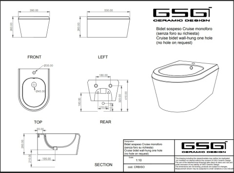 GSG bidet wiszący CRUISE fumo