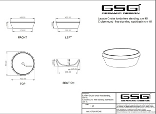 GSG umywalka okrągła 45cm CRUISE ice