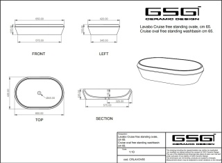 GSG umywalka owalna 65cm CRUISE cipria