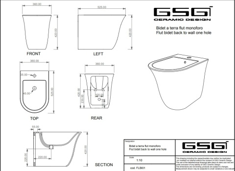 GSG bidet FLUT denim połysk