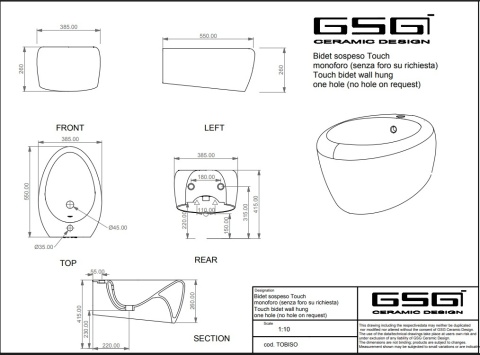 GSG bidet TOUCH denim połysk