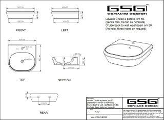 GSG umywalka 50cm CRUISE tortora