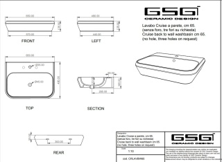 GSG umywalka 65cm CRUISE sabbia