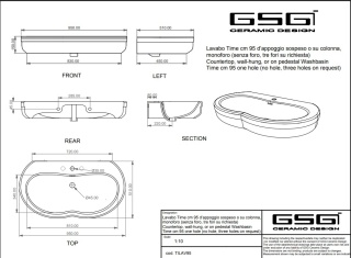 GSG umywalka 95cm TIME biały połysk