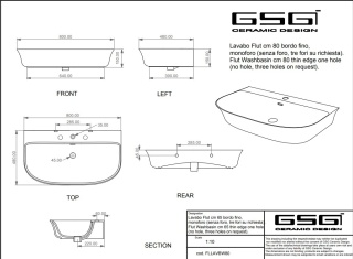 GSG umywalka 80cm FLUT sabbia