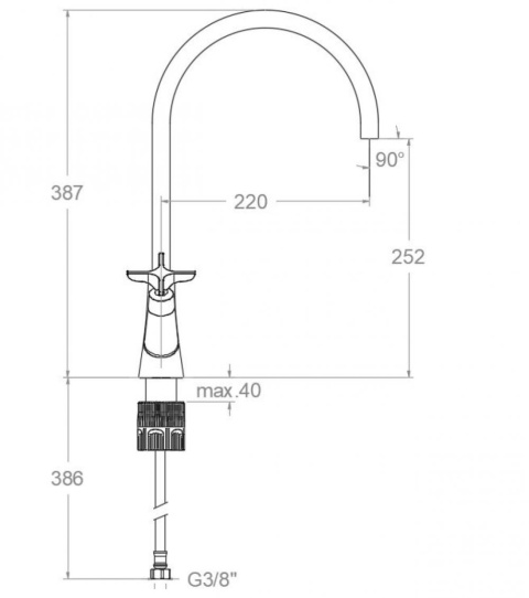 Ramon Soler bateria kuchenna 220 mm ADAGIO czarny mat