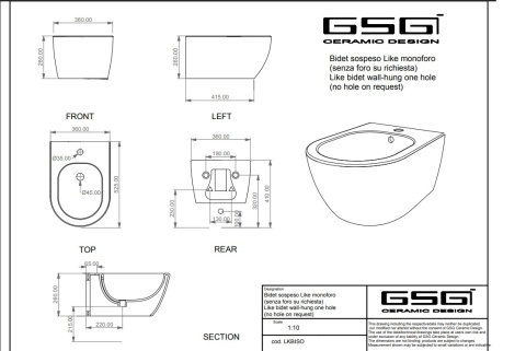 GSG bidet wiszący LIKE cacao