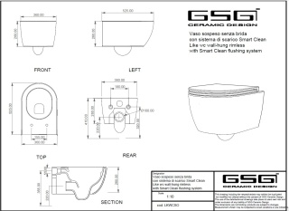 GSG miska WC wisząca czarny połysk