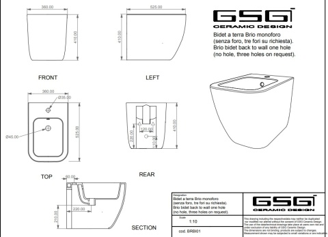 GSG bidet BRIO denim połysk