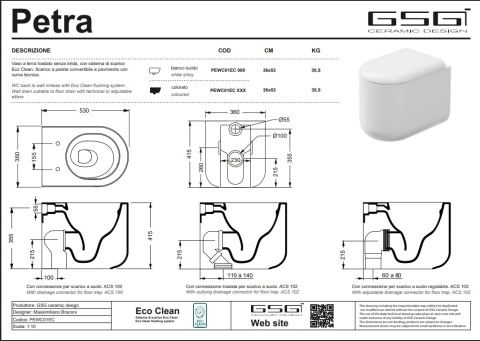 GSG miska WC PETRA czarny mat