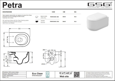 GSG miska WC PETRA ebano