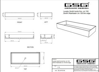 GSG umywalka 100cm BRIO tortora