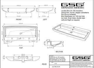GSG umywalka 105cm BRIO perla