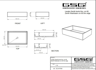 GSG umywalka 60cm BRIO czarny mat