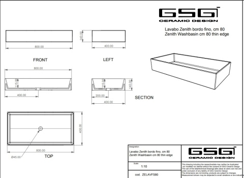 GSG umywalka 80cm BRIO czarny mat