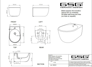 GSG bidet wiszący HIT czarny mat