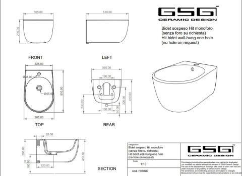 GSG bidet wiszący HIT cacao