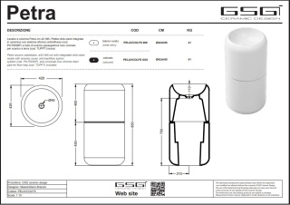 GSG umywalka 42cm PETRA czarny połysk