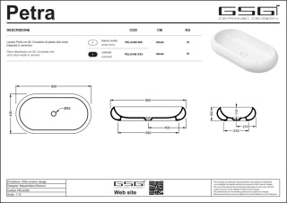 GSG umywalka 80cm PETRA biały połysk